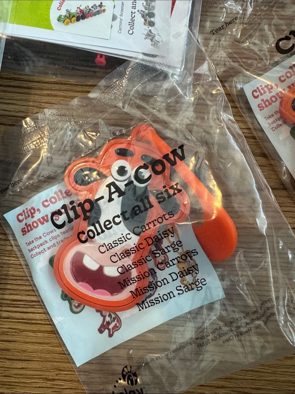 Chick Fil A Cow Meal Tractors and keychains Orange Kids - Clip-On Toy Set